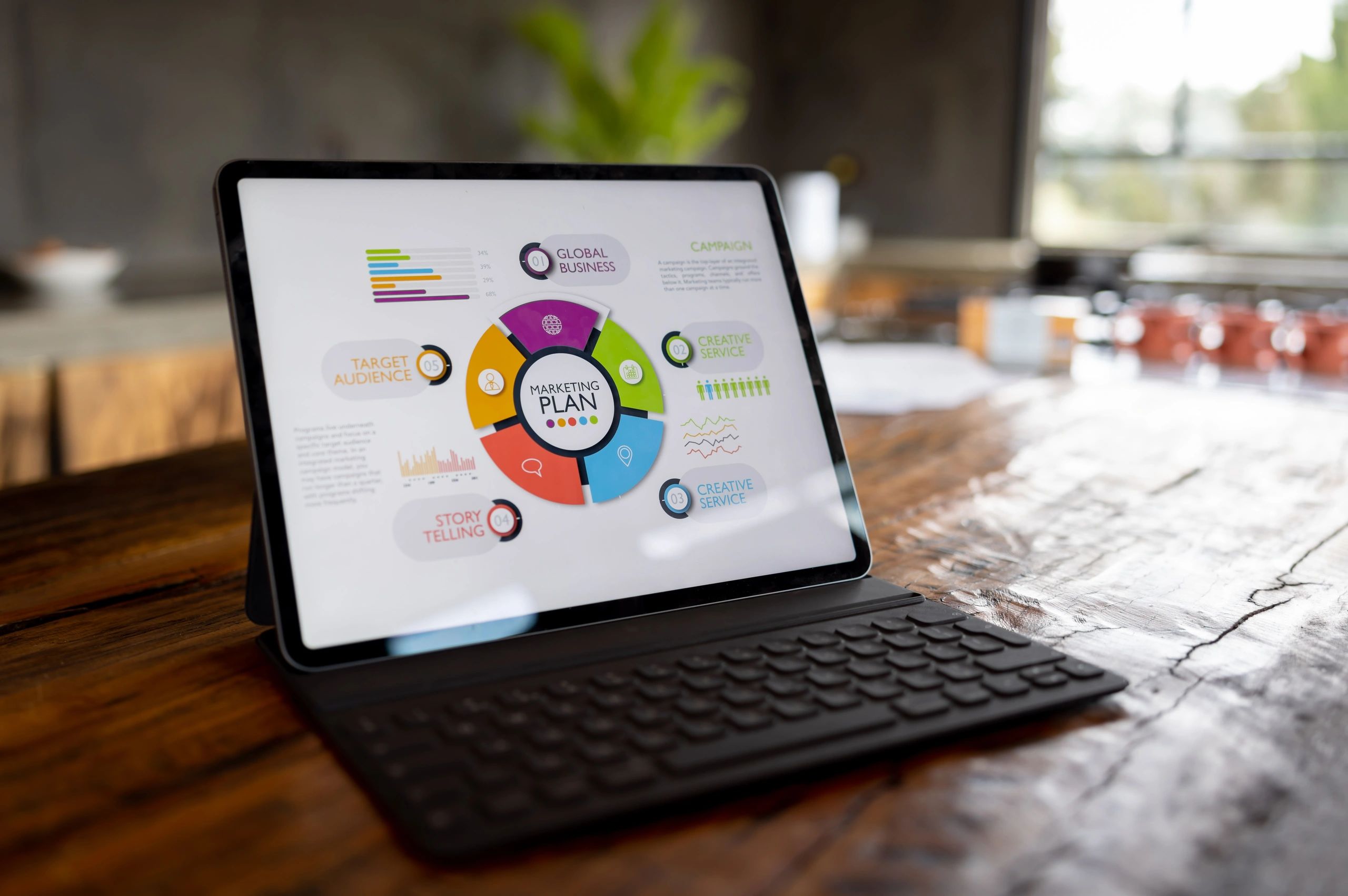 Marketing analytics on a tablet